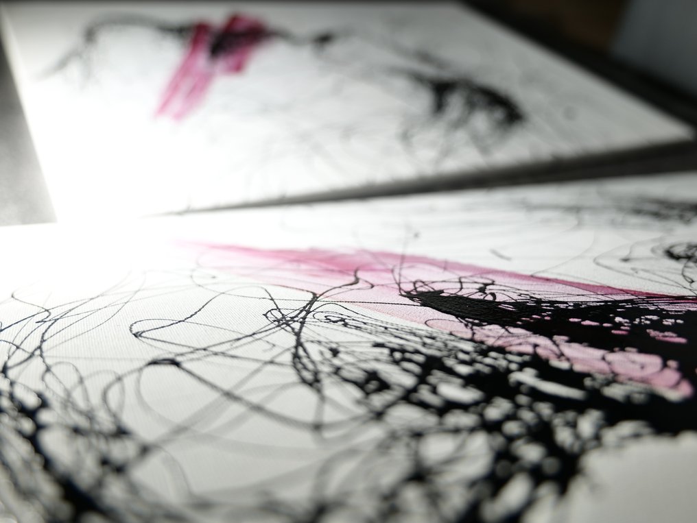 D. Witschkanow - ► “Forbidden fusion of watercolor and acrylic - Redblack Lips" № I (XL) #2.1