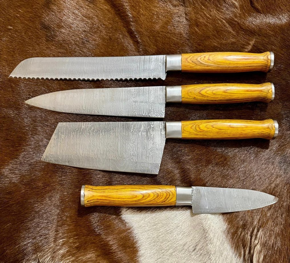 厨刀 -  厨房刀具套装 )(003) - 美国 Exoric 木柄和 1095/15N20 折叠钢 - 英国 - 厨房刀具套装 #2.1