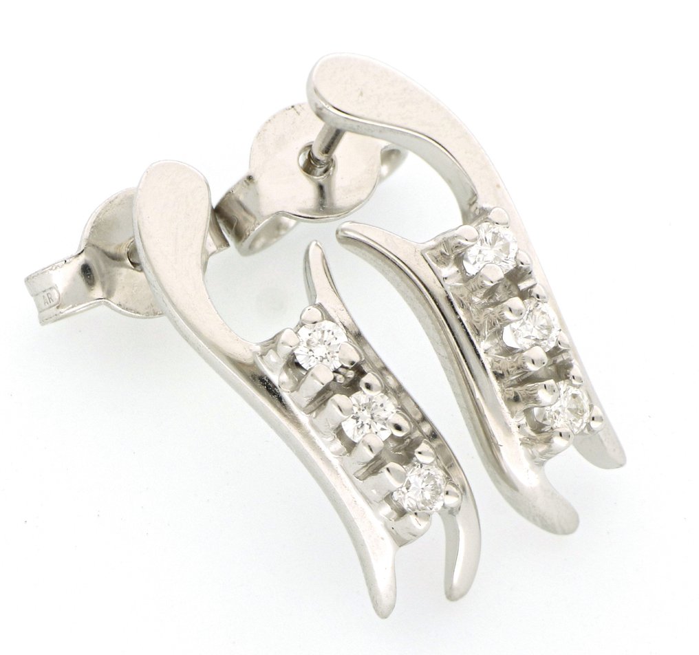 Nincs minimálár - Drop fülbevaló - 18 kt. Fehér arany - 0.24ct. tw. Gyémánt (Természetes) #1.0