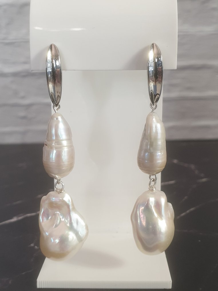 Ezüst, Barokk Gyöngyök - Drop fülbevaló #1.0