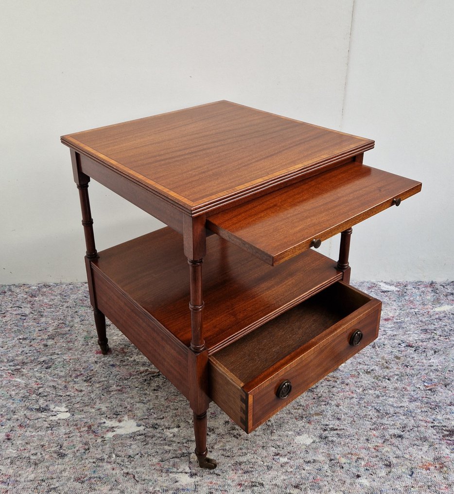 Vierkante Engelse Mahoniehouten Tafel - Side table - Mahogany, Brass - Of good quality #1.0