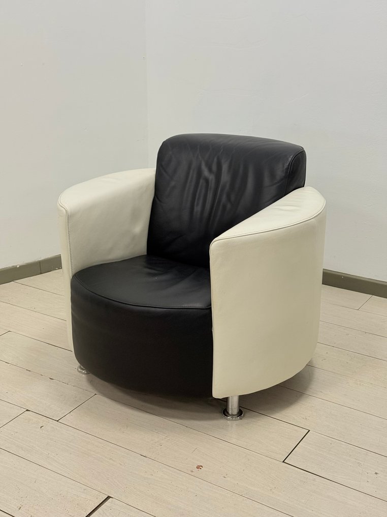 Montel - Fåtölj - Läder, Metall #1.0