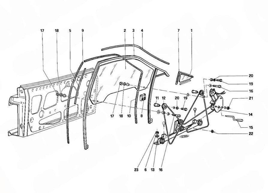 Nødevinduverktøy - Antikk manuell håndtak for nødløsning av vindusheis NOS - Ferrari  Testarossa / 308 #3.2