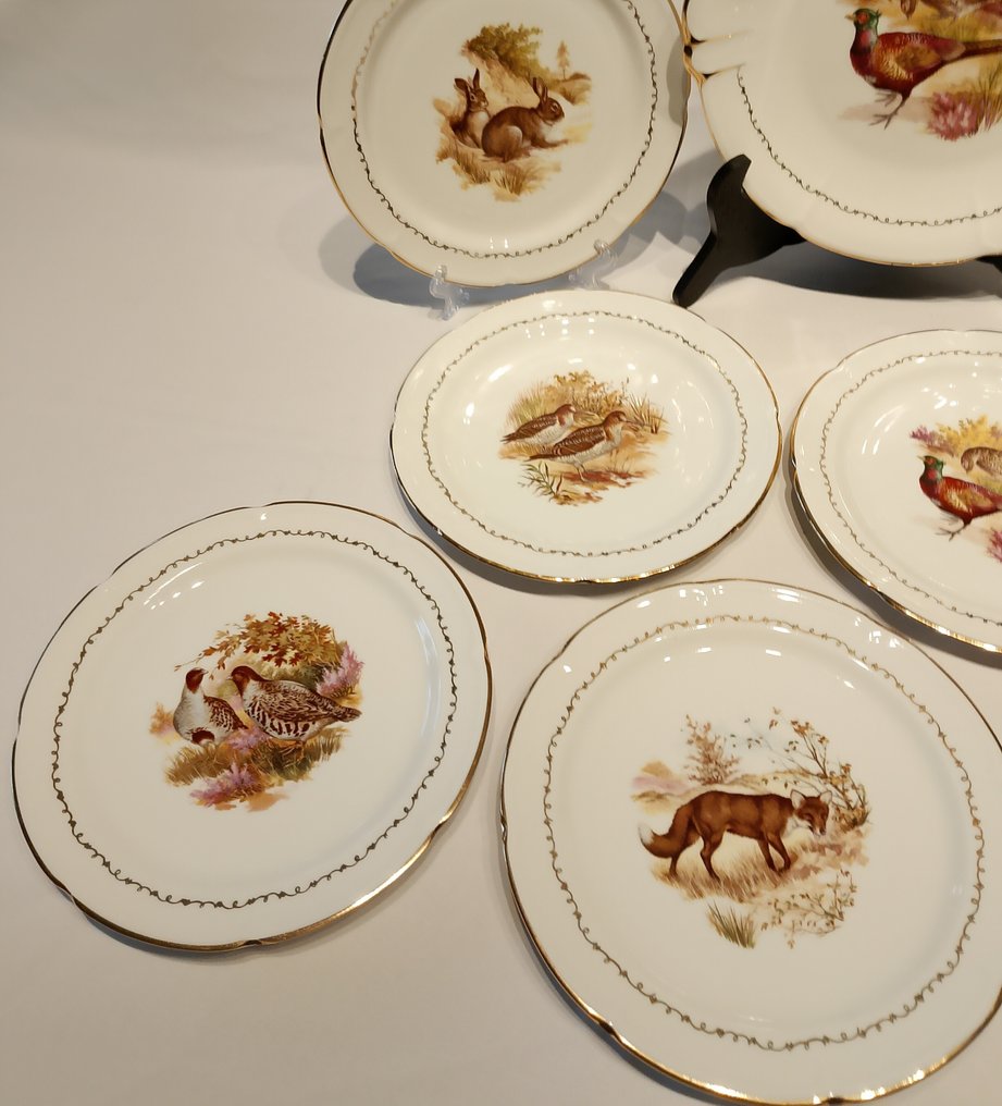 Vierzon - Dinner set (9) - Vos / Eend / Zwijn / Snip / Haas / Fazant / Patrijs - Porcelain - Yacht services #3.2