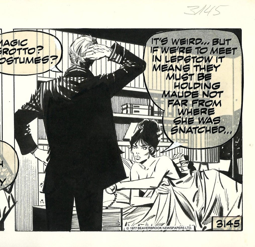 Enric Badia Romero - 1 Original page - Modesty Blaise - strip #3145 - The Wicked Gnomes - 1973 #1.0