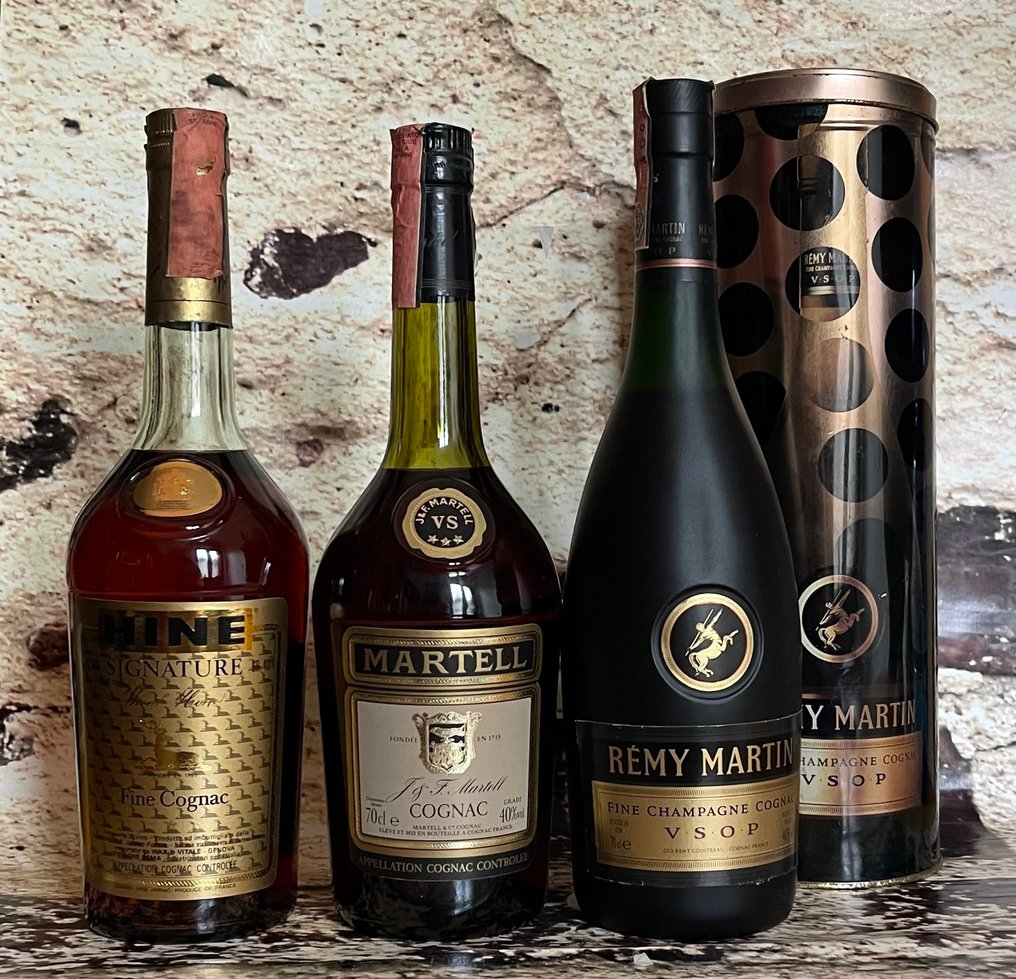Hine, Martell, Rémy Martin - Signature, VS 3 Star + VSOP Fine Champagne Cognac - b. 1990s, 1980s - 70cl - 3 bottles #1.0