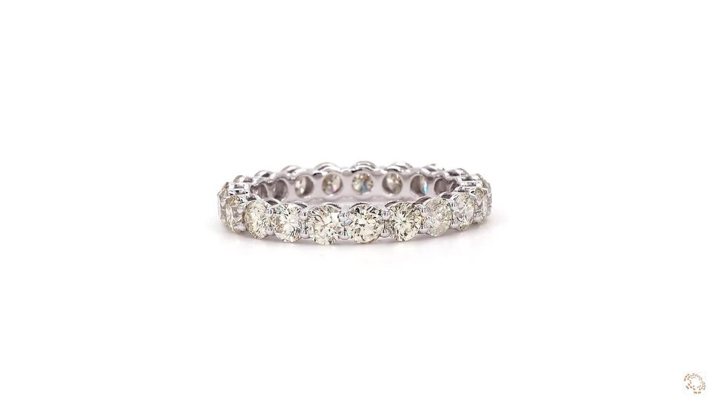 没有保留价 - 戒指 白金 - 1.81ct. tw. 黄色 钻石 (天然色彩的) - 永恒婚戒 #3.2