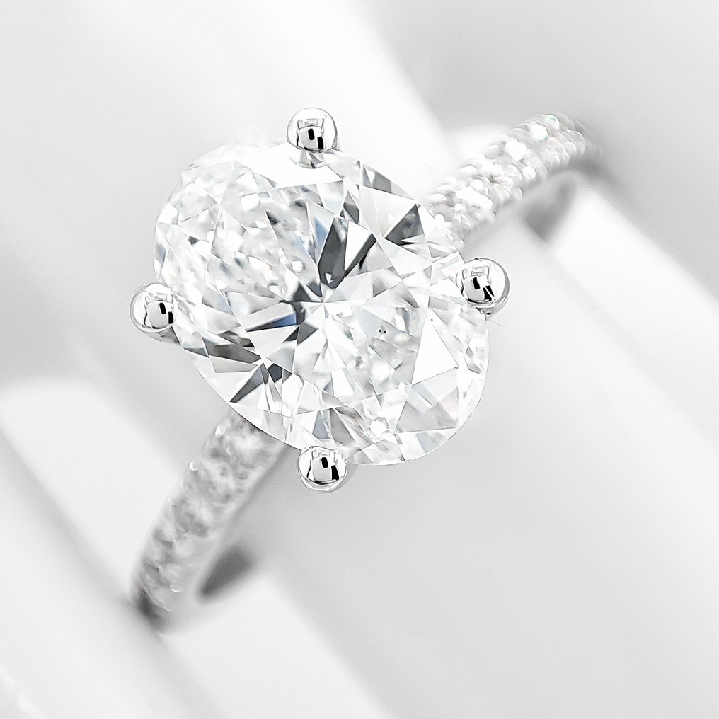 Nincs minimálár - Gyűrű - 14 kt. Fehér arany - 2.12ct. tw. Gyémánt (Laboratóriumban előállított) - Gyémánt - IGI Certified #2.1