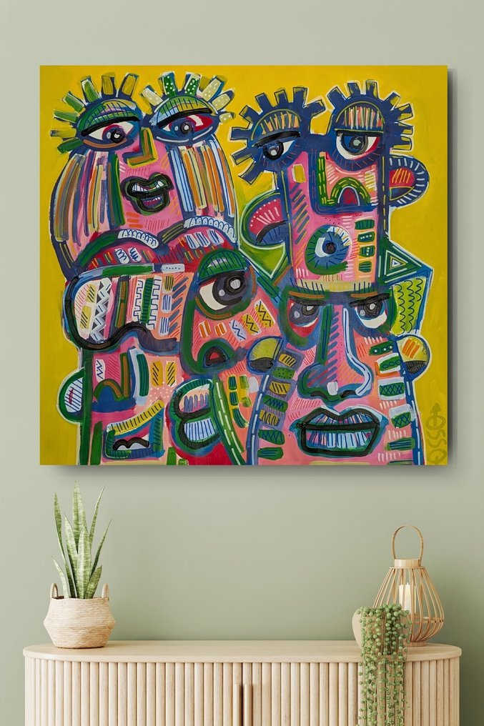 Denis OSSO (1965) - Four guys one girl  XXL   - unique original #1.0