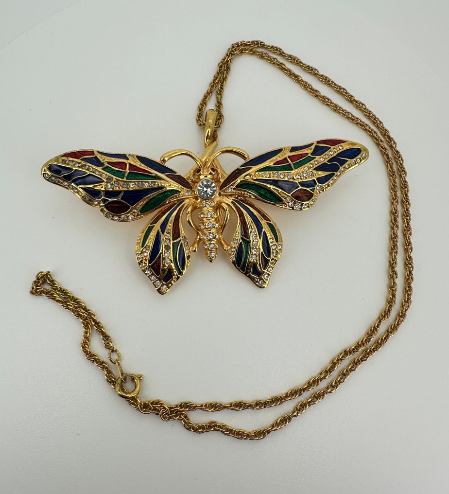 Camrose & Kross - JBK – Jacqueline Kennedy «Σετ καρφίτσα και κολιέ πεταλούδα» – Επιχρυσωμένο - Κολιέ #3.2