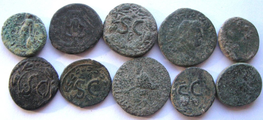Roman Empire (Provincial) Lot of 10 Æ coins 1st-3rd century AD (No reserve price) #1.0