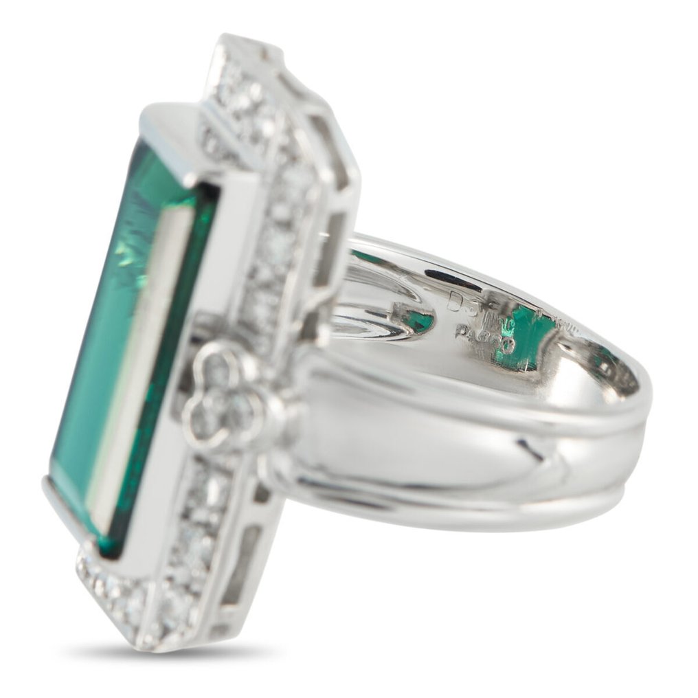 戒指 铂金0.65克拉钻石与碧玺戒指, 白金 - 7.60ct. tw. #4.3