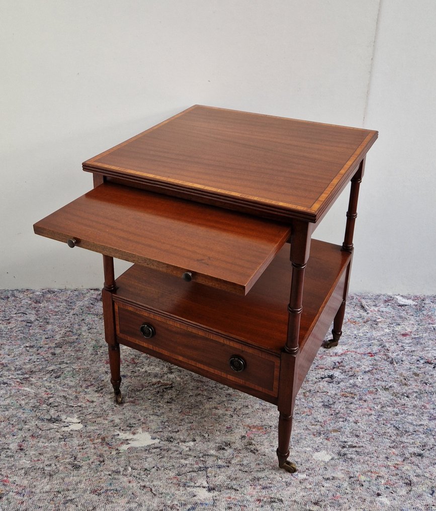 Vierkante Engelse Mahoniehouten Tafel - Side table - Mahogany, Brass - Of good quality #3.2