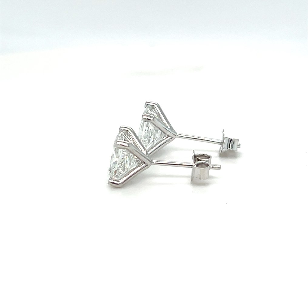 耳环 - 14K包金 白金 - 4.04ct. tw. 钻石 (实验室培育) #2.1