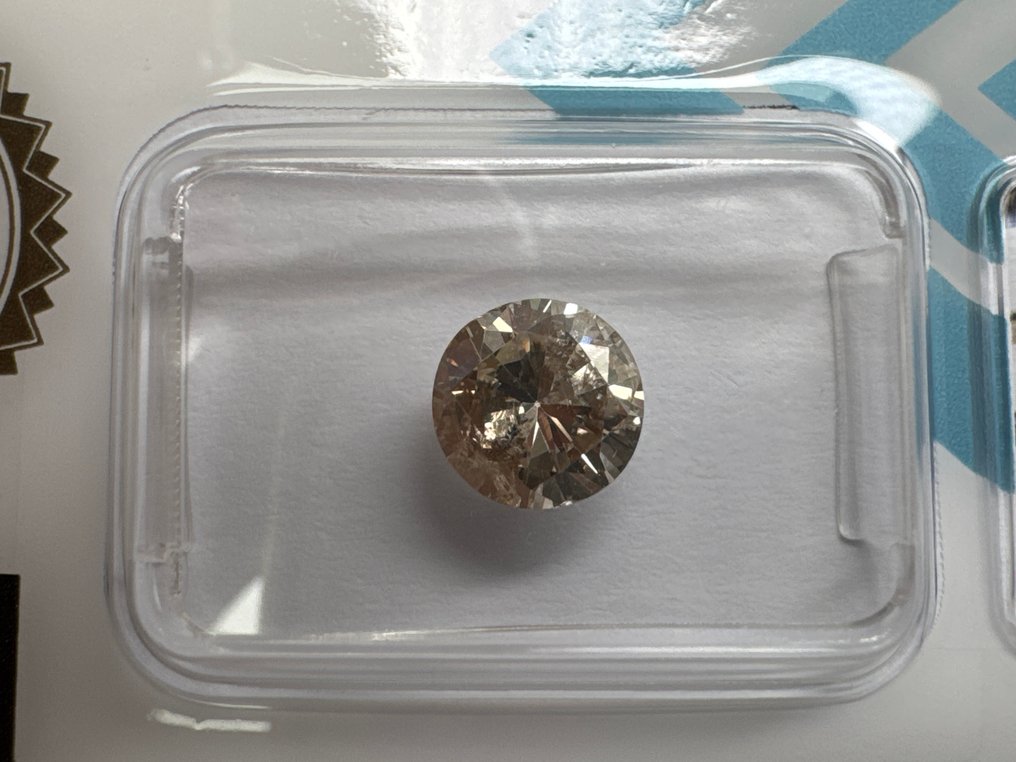 没有保留价 - 1 pcs 钻石 (天然色彩的) - 1.32 ct - 圆形 - Fancy 黄色, 棕色 - I1 内含一级 - 国际宝石研究院(IGI) #2.1