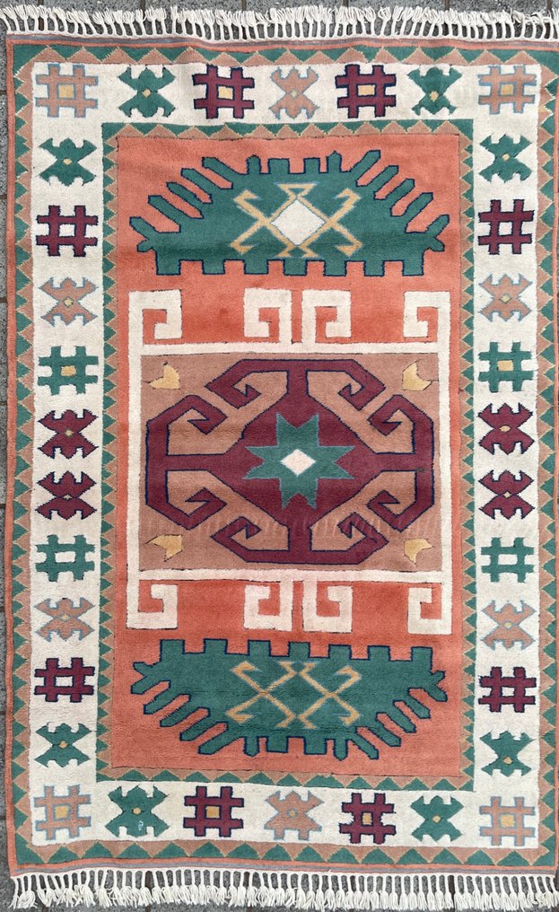 Kaukasisk tæppe - håndknyttet - uld - nyt - farverigt tæppe - rengjort - Tæppe - 240 cm - 162 cm #1.0