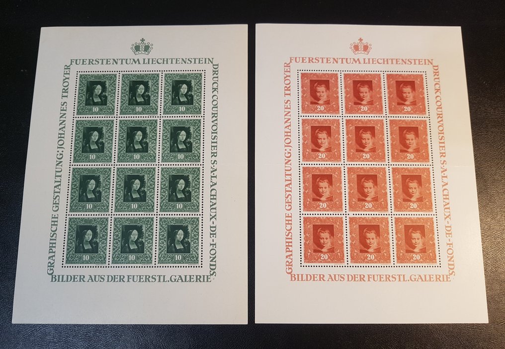 Liechtenstein 1949/1953 - Rare miniature paintings from the Principality's gallery, Ivert 232/40 - 273/76 #3.2