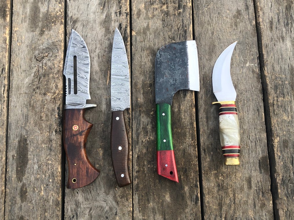 厨刀 - 尊贵的手工厨刀和剥皮刀，多层锻钢，木质和珍稀手柄 - 北美 - TD32 皮革鞘 #1.0