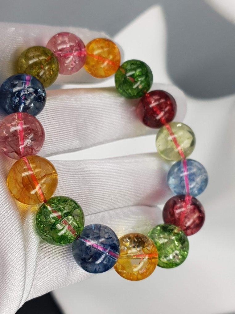 Tourmaline φυσικός πολύτιμος λίθος Μήκος: 16 εκ. - 16,5 εκ. / Χωρίς ελάχιστη τιμή / Δωρεάν αποστολή - Βραχιόλι #2.1