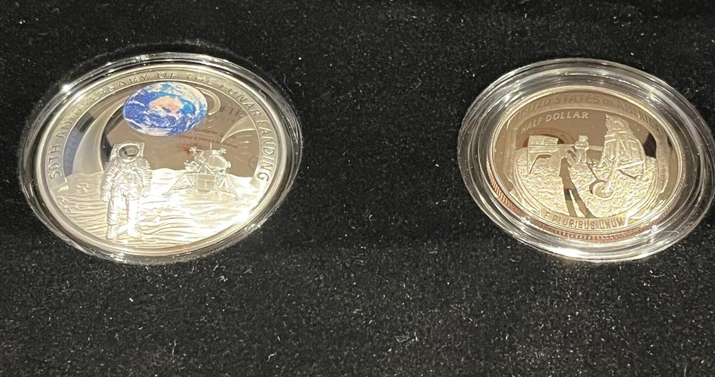 Αυστραλία. 5 Dollars/Half Dollar 2019 Proofset Apollo 11 Moonlanding  (χωρίς τιμή ασφαλείας) #1.0