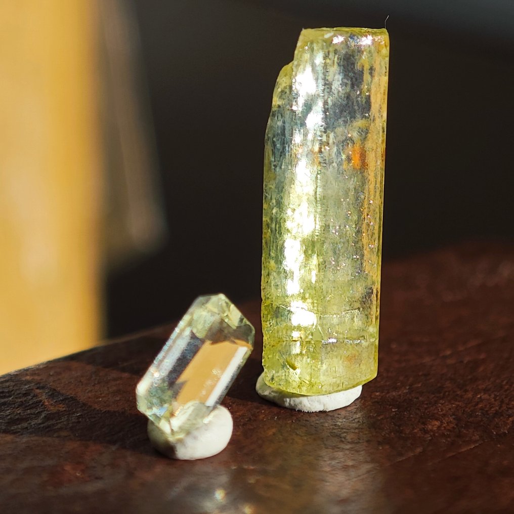 3,35 ct Heliodor Set, Roh + facetierter Stein- 0.67 g #4.3