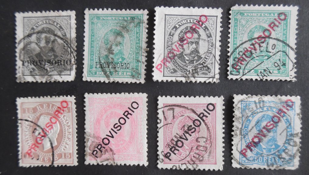 Portugal 1892 - Almost complete Classics Collection D. Luís with 'Provisional' Overload. - Mundifil 80 a 97 (sem os dois em falta) #1.0