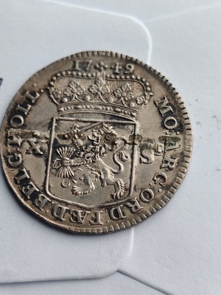 Países Baixos, Holland 10 Stuivers 1749, ex jewellery (Sem preço de reserva) #2.1