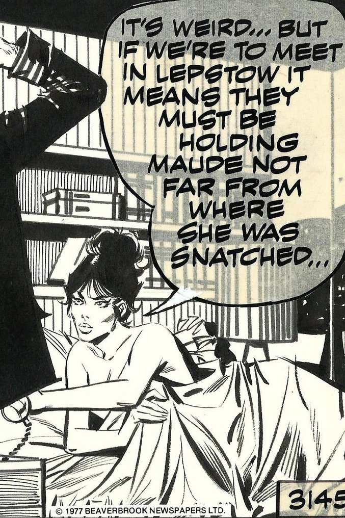 Enric Badia Romero - 1 Original page - Modesty Blaise - strip #3145 - The Wicked Gnomes - 1973 #3.2