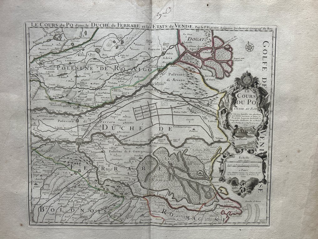 Italia - Del Po, del Monviso al Adriático; Charles Amadeus De Berey, - Le Cours du Po [Lot of 5 maps] - 1701-1720 #1.0