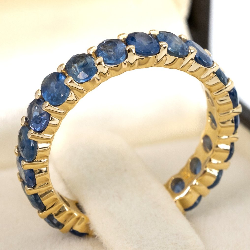 χωρίς τιμή ασφαλείας - Δαχτυλίδι - 14 καράτια Κίτρινο χρυσό - 4.32ct. tw. Ζαφείρι - ΙΓΙ #3.2