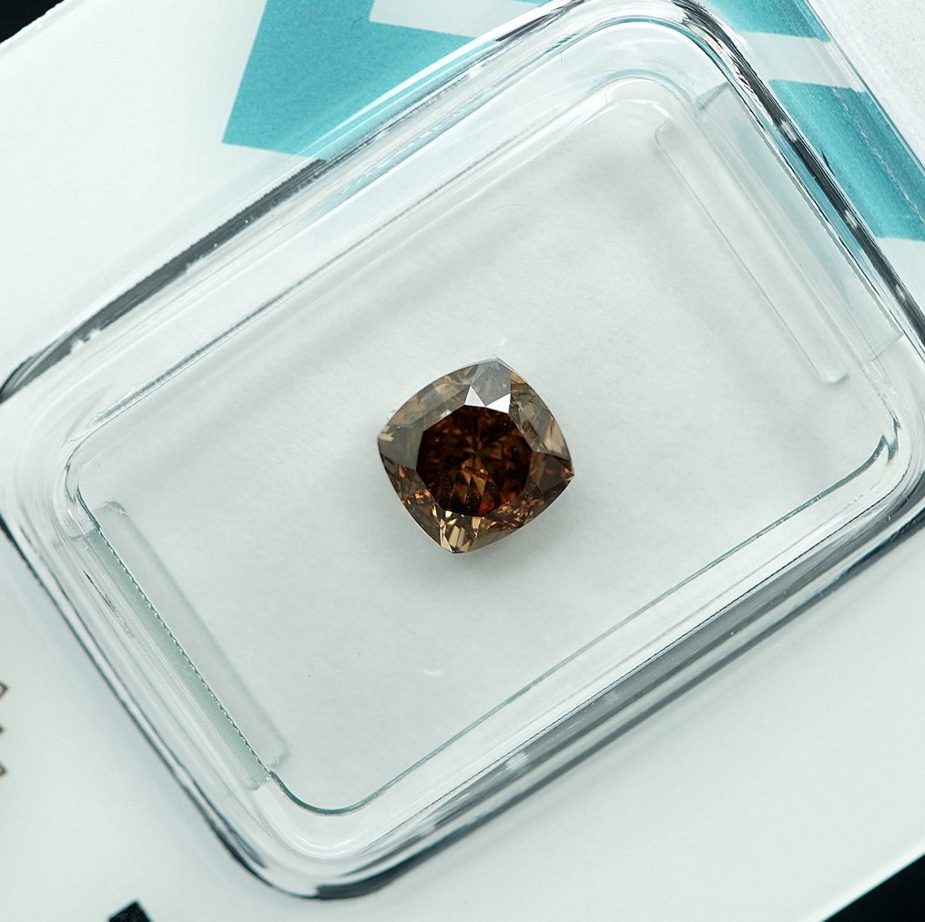 1 pcs Διαμάντι (Φυσικού χρώματος) - 1.18 ct - Κούσιον - Fancy Καφετί Κίτρινο - SI1 - International Gemological Institute (IGI) - Cognac #3.2