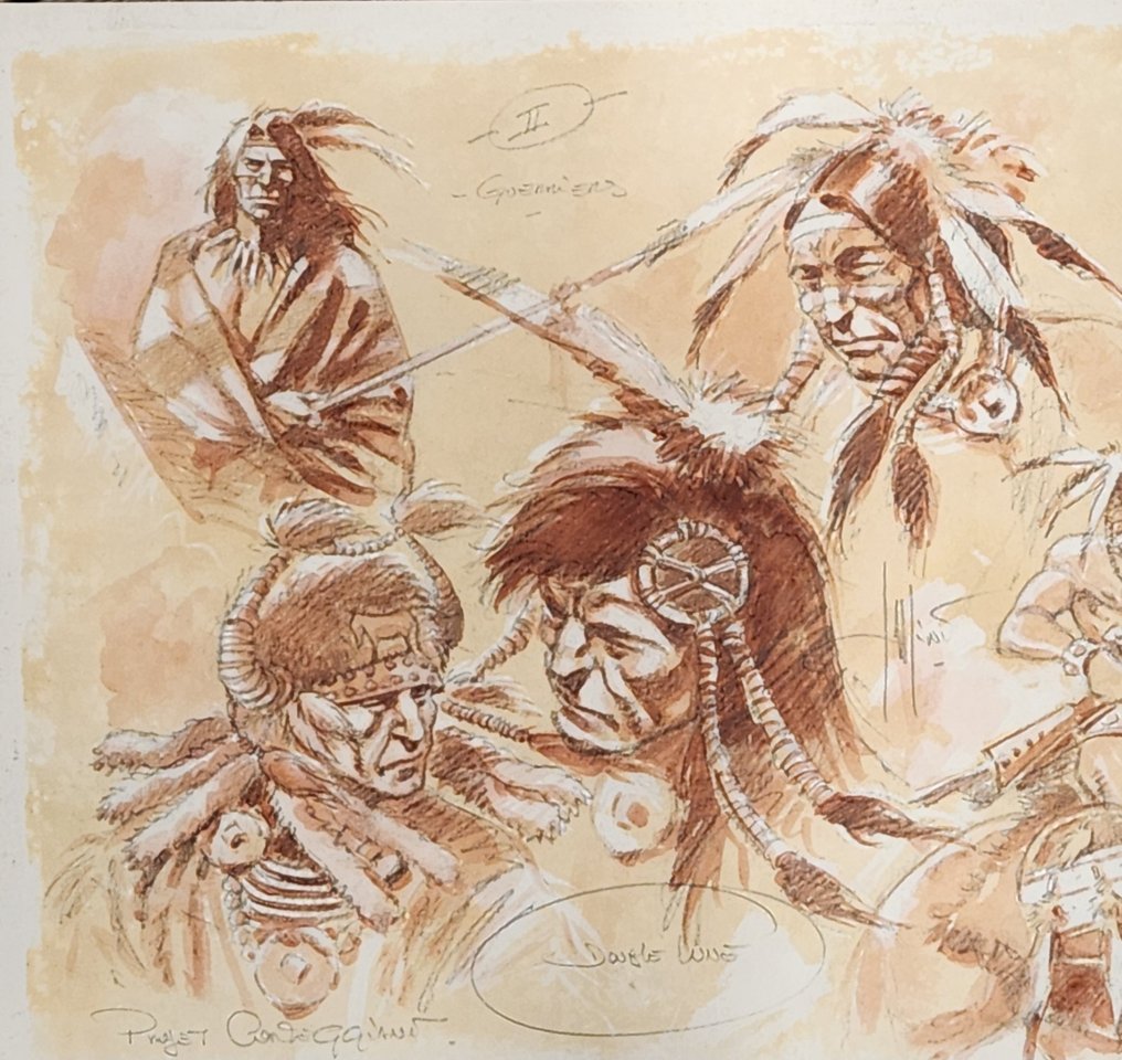 Jean Claude Cassini - 1 Original colour drawing - Apaches #1.0