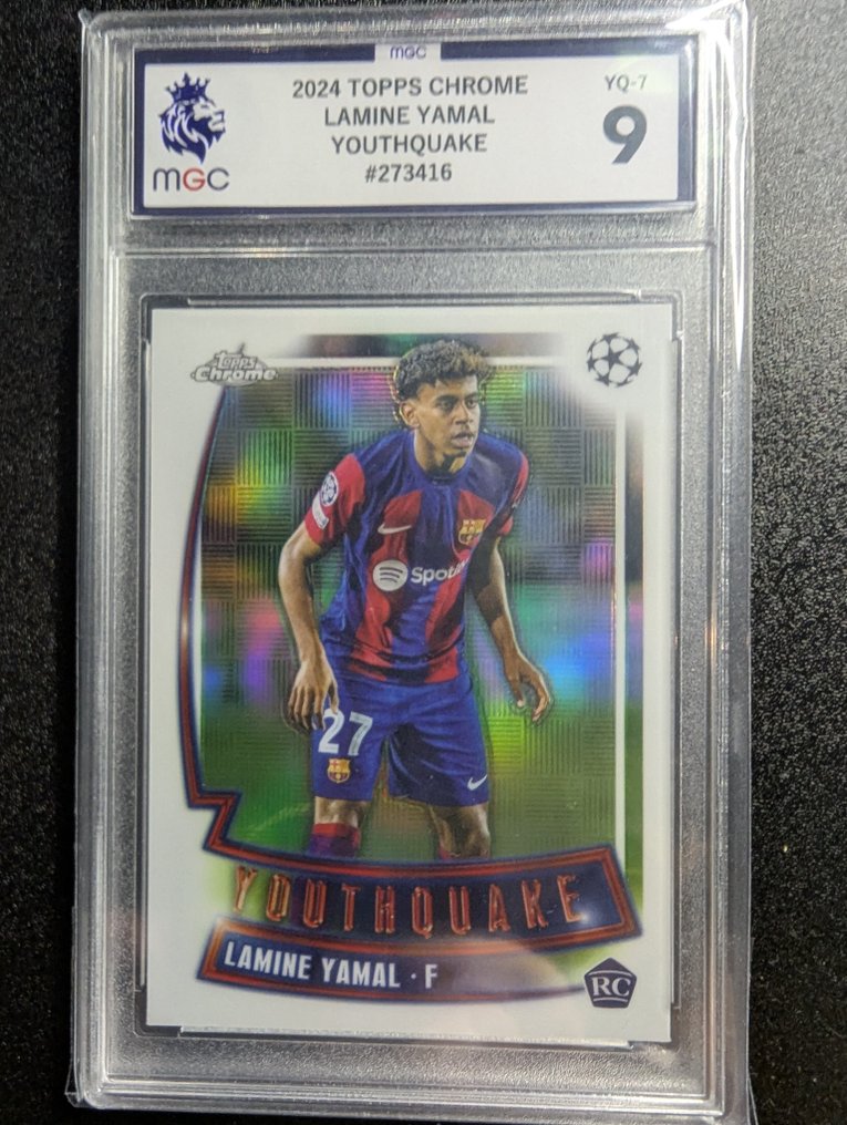 2023/24 Topps Chrome Lamine Yamal YQ-7 新秀卡, Graded card, 插入卡 - 1 Card - 八成新 (NM) #1.0