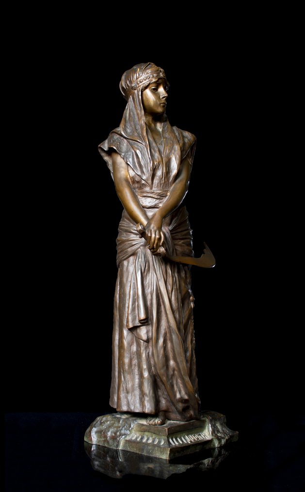 Emmanuel VILLANIS (1858–1914) - Skulptur, Judith - 62 cm - Patineret bronse #1.0
