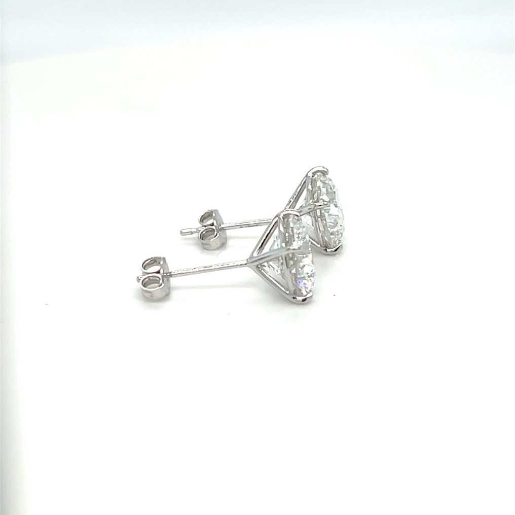 Σκουλαρίκια - 18 καράτια Λευκός χρυσός -  4.03ct. tw. Διαμάντι (Εργαστηριακής καλλιέργειας) #1.0