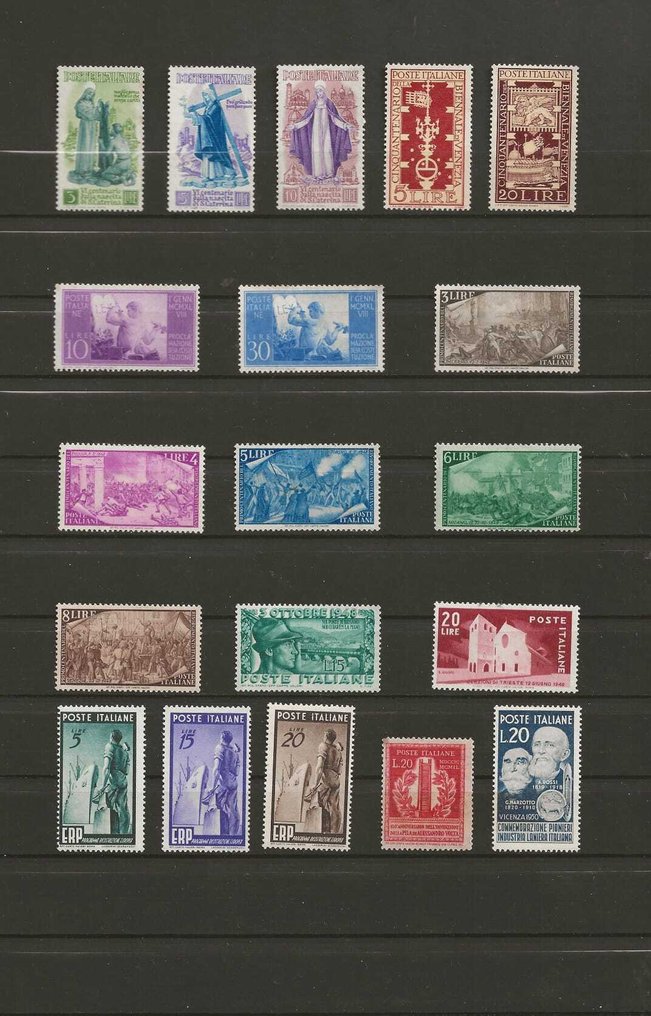 Ιταλική Δημοκρατία 1945 - Επιλογή Τιμών πρώτης Δημοκρατίας + βιβλιάριο 1985 Διοίκηση Ιταλία. - Sassone #1.0