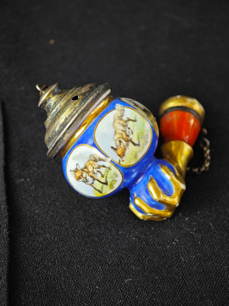 Antique Porcelain Tobacco Pipe Bowl - Pipa - Argento, Porcellana #3.2