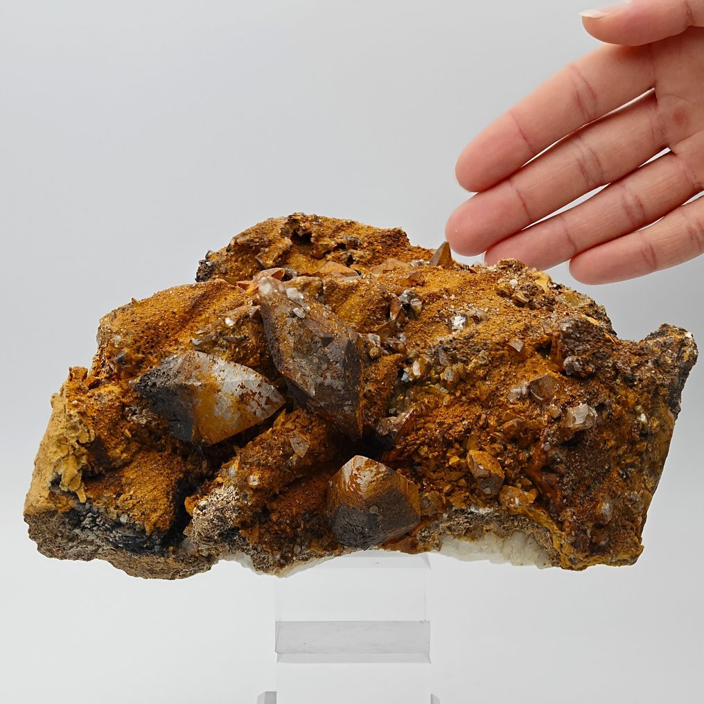 巨大的方解石，橙色和黄色晶体，撒丁岛 水晶矩晶体 - 高度: 175 mm - 宽度: 112 mm- 1.23 kg #1.0