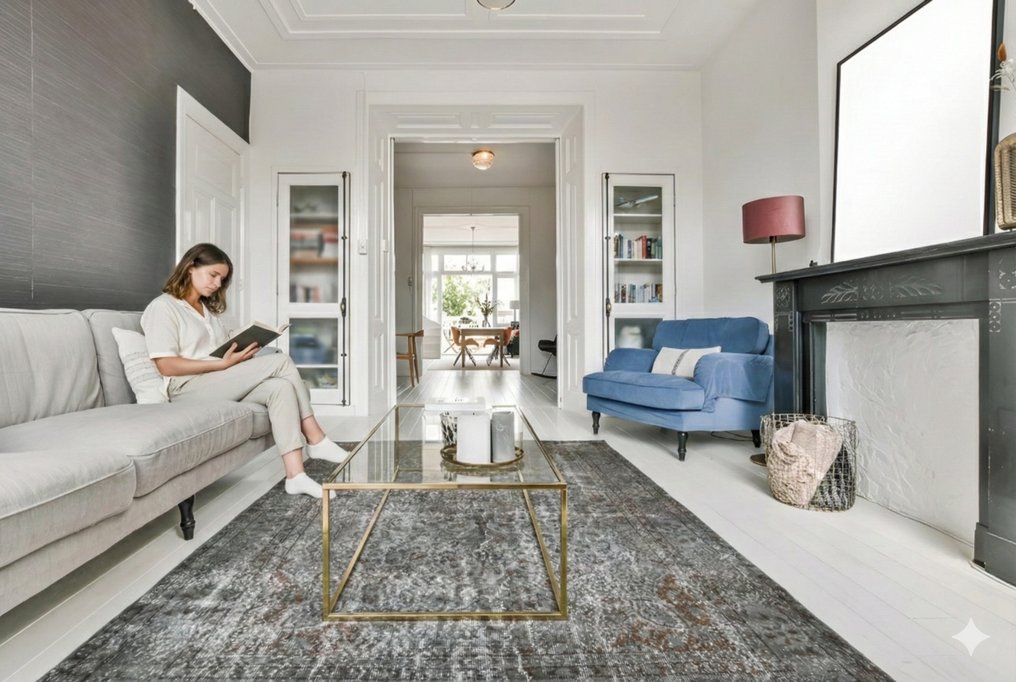 grå vintage - Tæppe - 300 cm - 180 cm - med certifikat #1.0