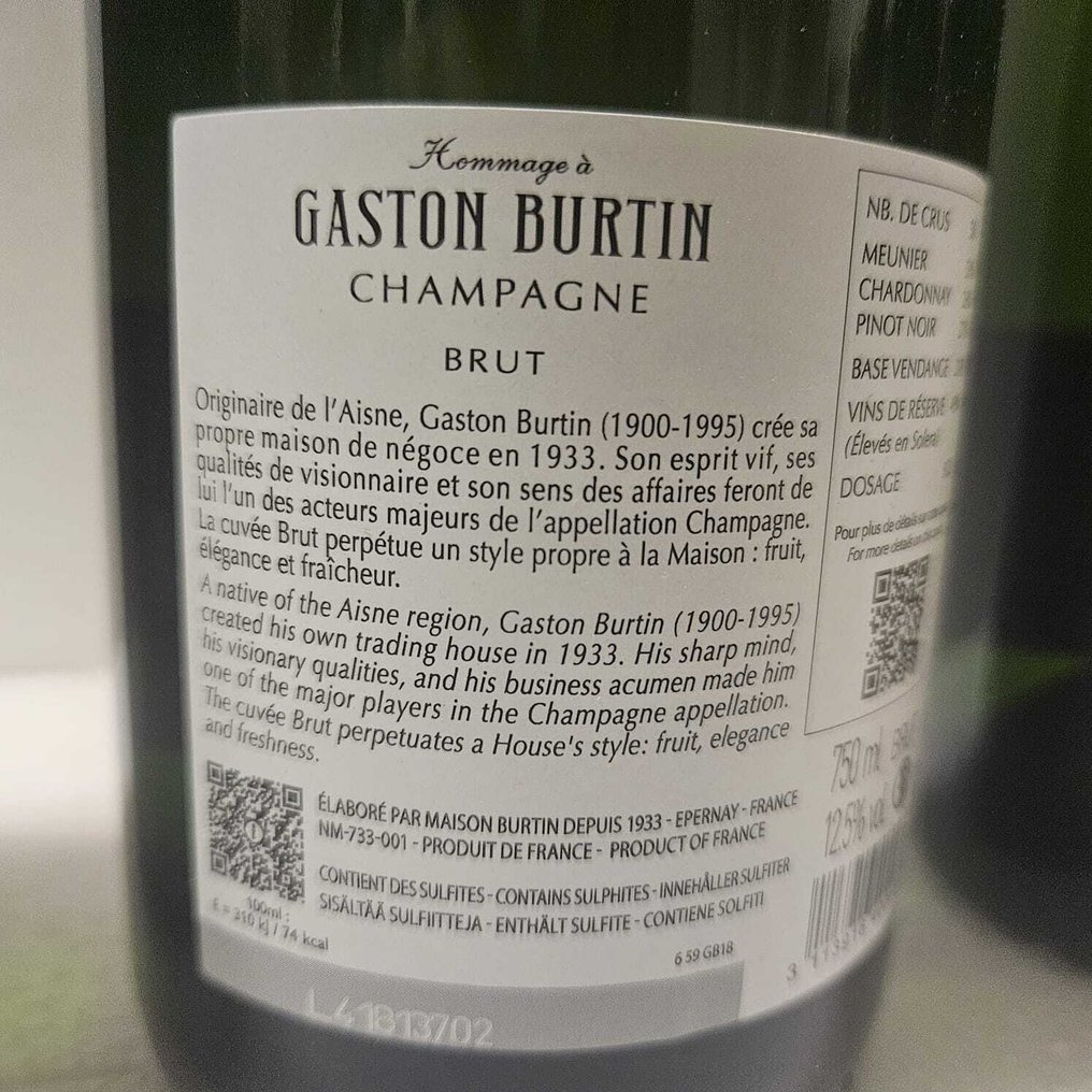 Maison Burtin Depuis 1933, Hommage à Gaston Burtin - Champán Brut - 3 Botella (0,75 L) #4.3