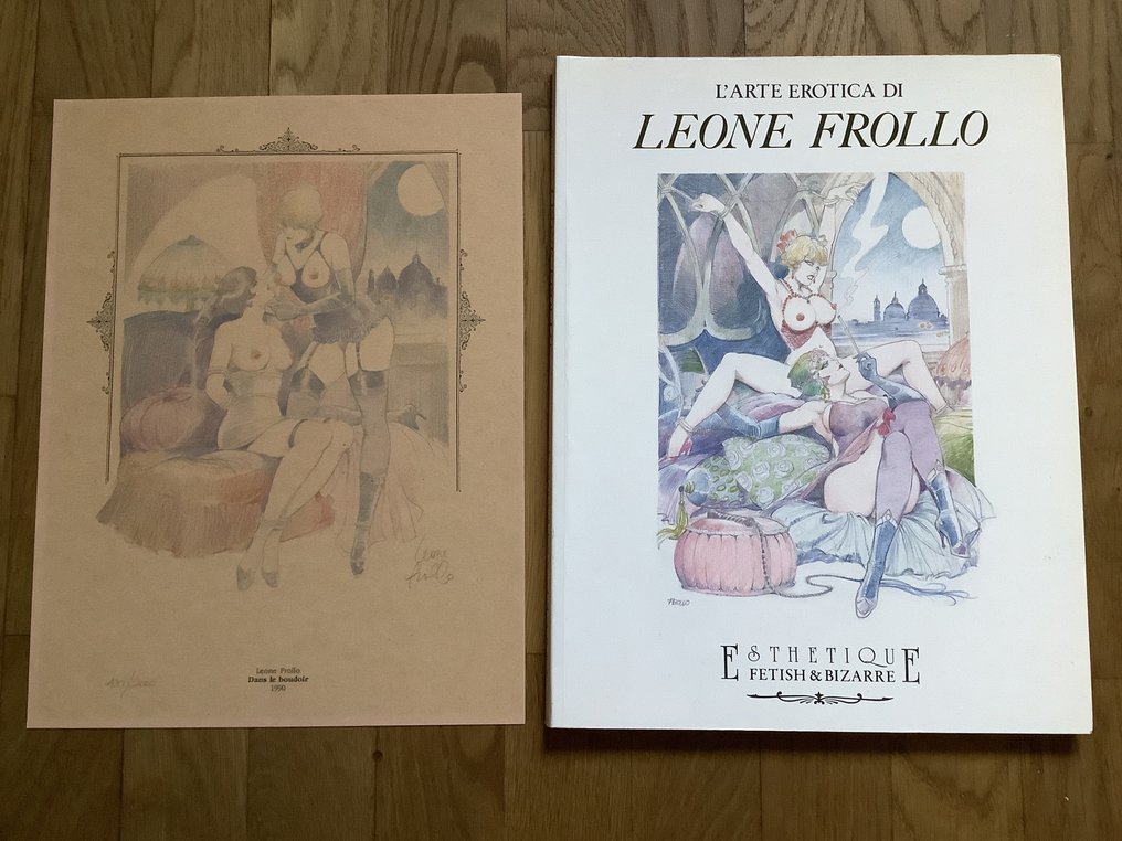 Leone Frollo - 4 2 porteføljer + 2 sjældne voluminer - Leone Frollo - L arte erotica di Leone Frollo ecc ecc - 1990 #2.1