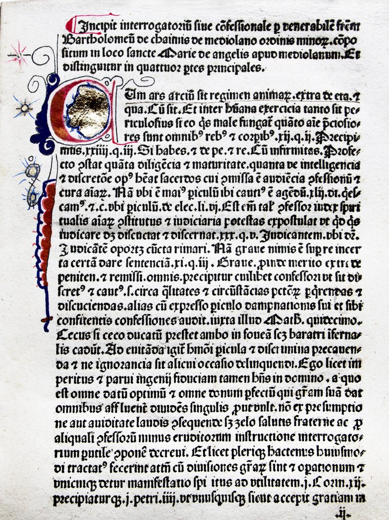 Bartholomaeus de Chaimis - [Incunable] Confessionale - 1482 #1.0