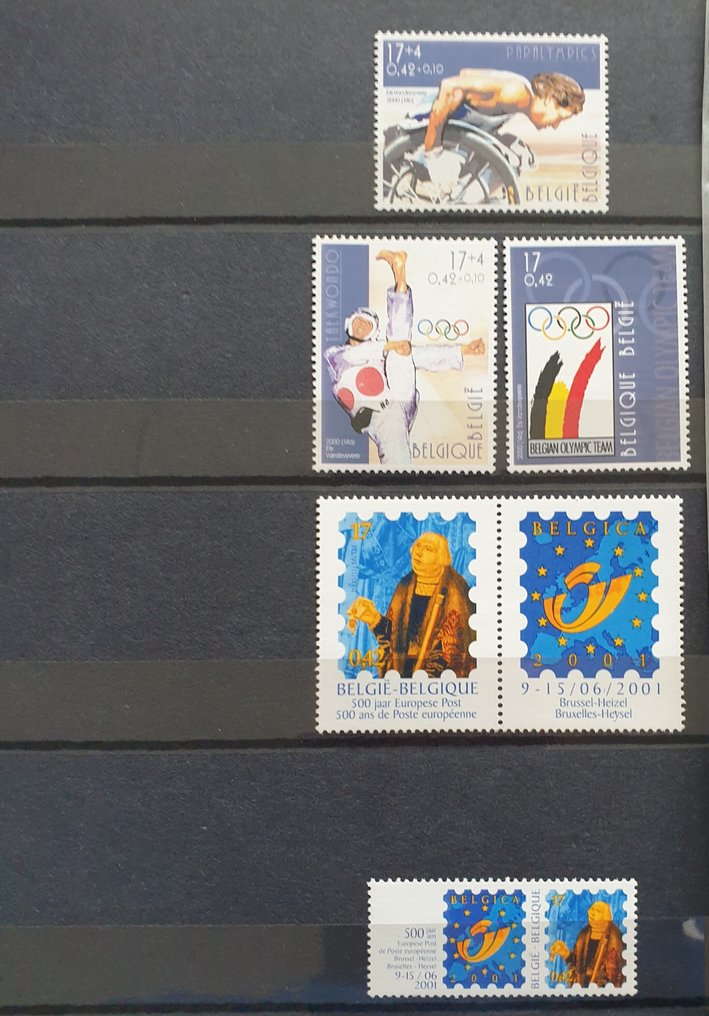 比利時 2000/2001 - Frankeergeldige邮票和块在小插页相册 #4.3