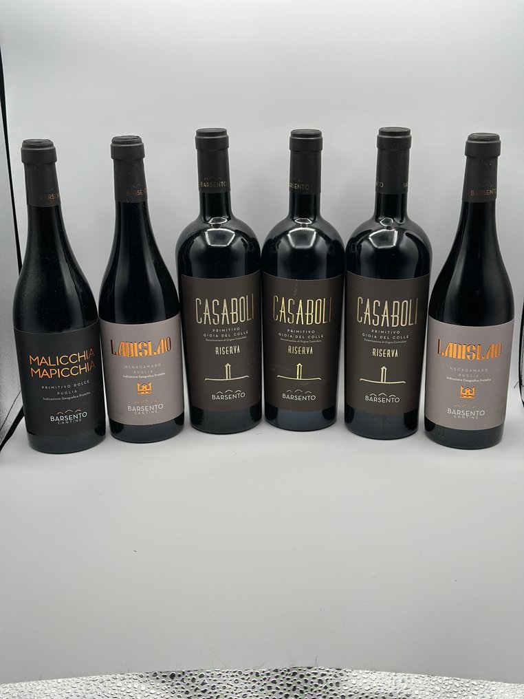 2019 x2,  2020 Ris. Casaboli, 2020 Malicchia Mapicchia & 2020 x2 Ladislao, Barsento - Puglia - 6 Bottles (0.75L) #1.0