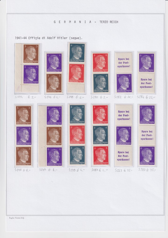 德意志帝國 1927 - 一批大量的se-tenant印刷品，状态为MNH，包括各种组合。 #4.3