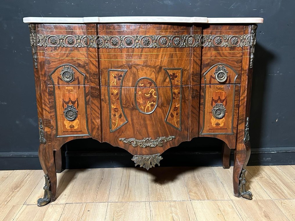 餐具橱 - 木, 大理石, 黄铜色 #1.0