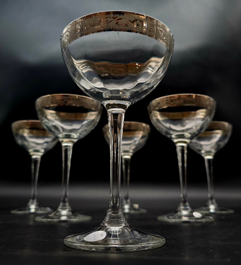 Cristalleria Fratelli Fumo - Champagneglas (6) - Krystal, platino #1.0