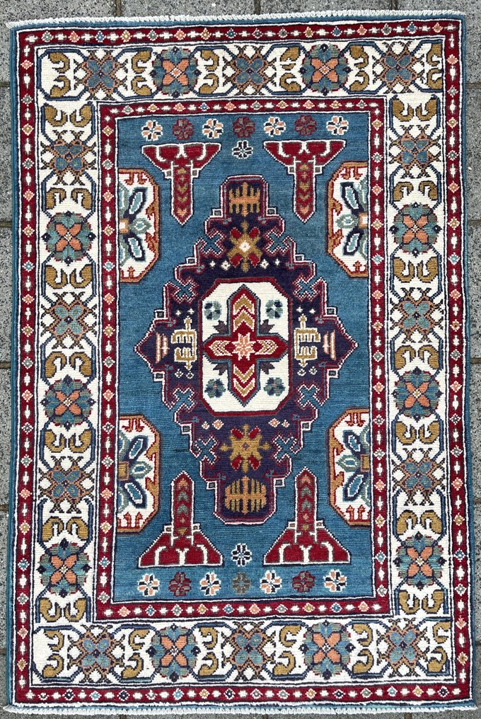 Fine Afghan shawl - new - unused - hand-knotted - wool - new - Carpet - 146 cm - 97 cm #1.0