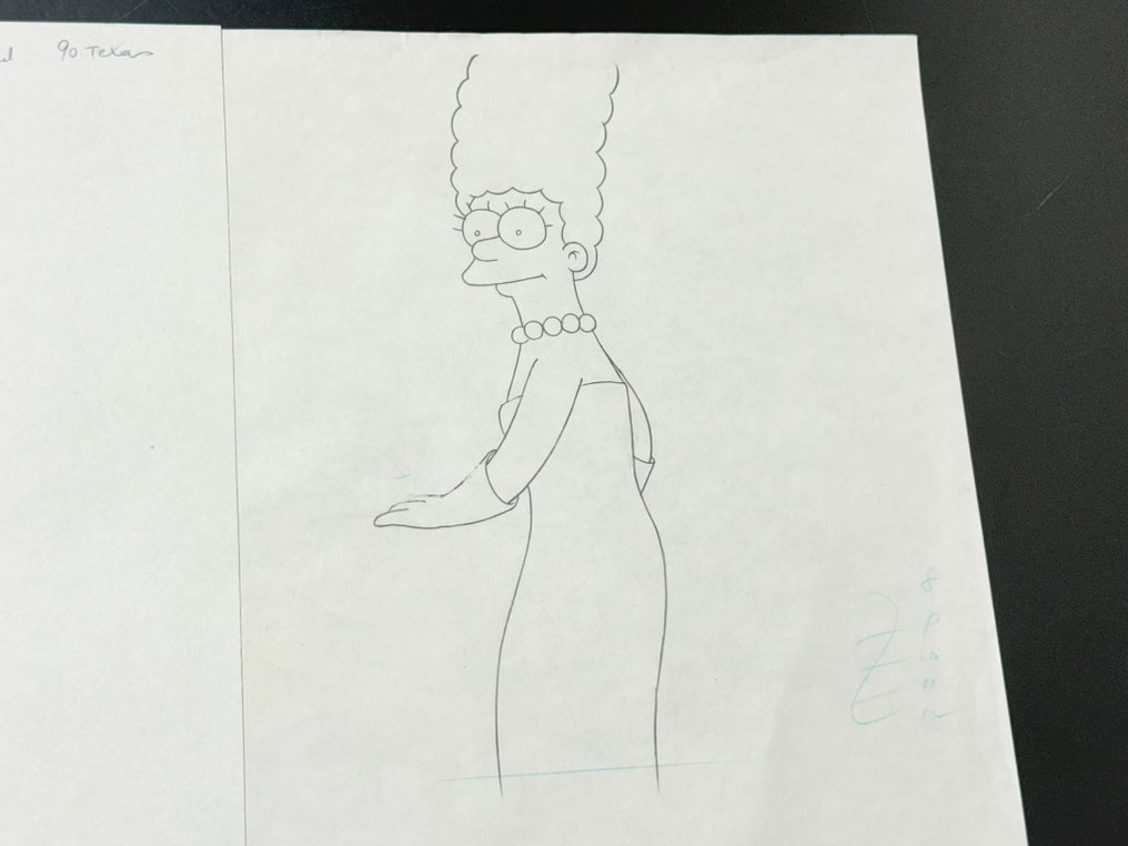 Gracie Films - Dessin d'animation original de Marge Simpson, certifié. - The Simpsons #2.1