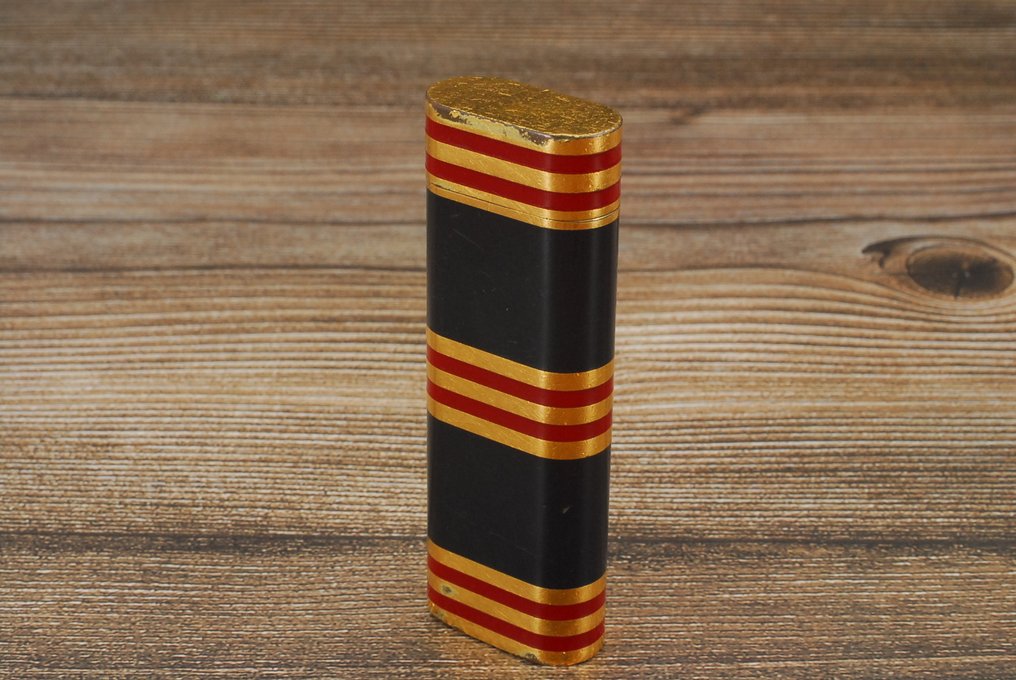 Cartier - Oval Gas Lighter - Isqueiro de bolso - Banho a ouro G com laca Bordeaux listrada #4.3